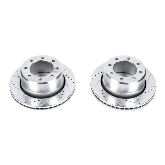 PowerStop Evolution Drilled Slotted Rotors Pair Rear For Dodge Ram 2500