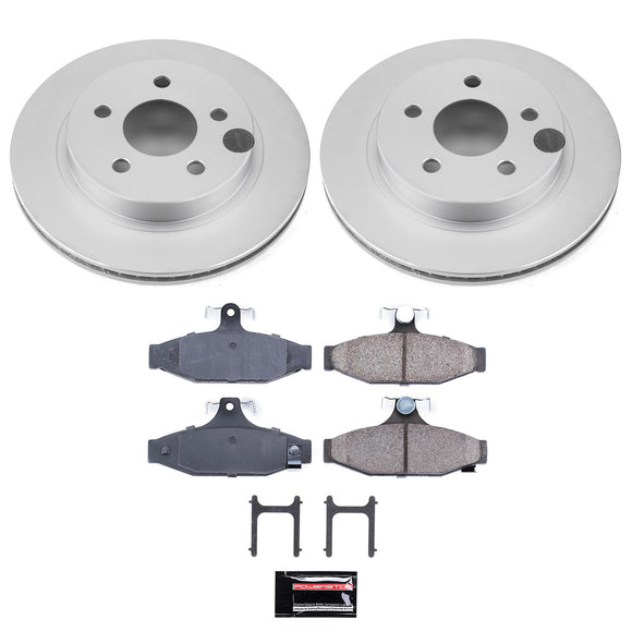 PowerStop Genuine Geomet Coated Rotor and Low-Dust Ceramic Brake Pad Kit