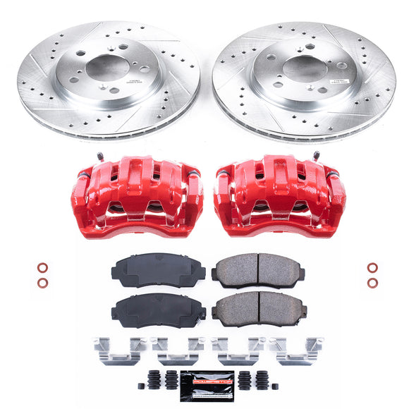 PowerStop Z23 Daily Driver Carbon-Fiber Ceramic Pads Drilled & Slotted Rotor & C