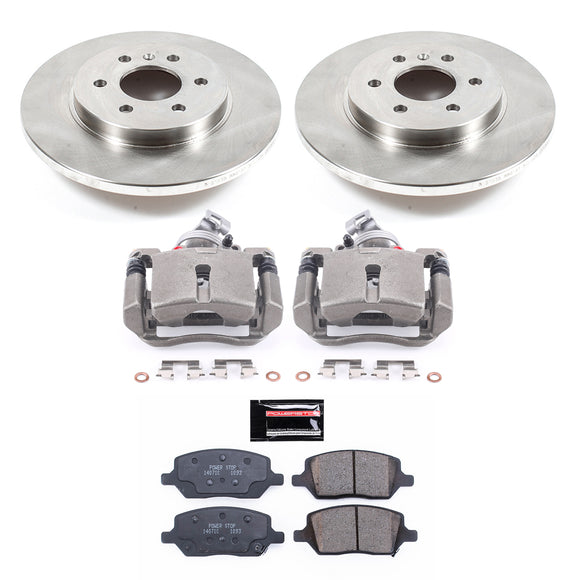 PowerStop OE Stock Replacement Low-Dust Ceramic Brake Pad, Rotor and Caliper Kit