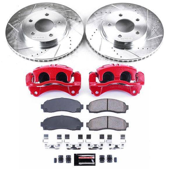 PowerStop Z23 Daily Driver Carbon-Fiber Ceramic Pads Drilled & Slotted Rotor & C