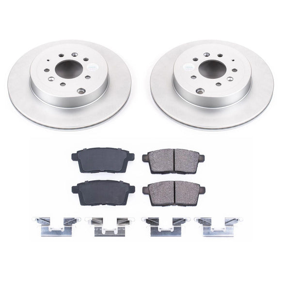 PowerStop Genuine Geomet Coated Rotor and Low-Dust Ceramic Brake Pad Kit