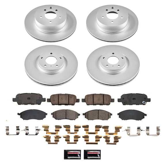 PowerStop Genuine Geomet Coated Rotor and Low-Dust Ceramic Brake Pad Kit