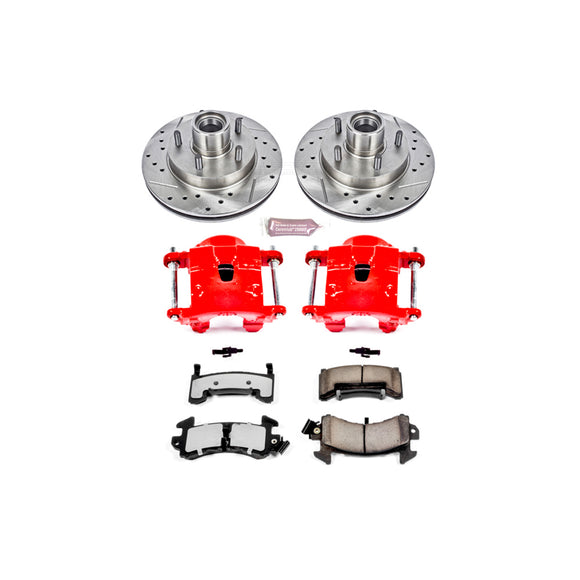 PowerStop Z36 Truck and SUV Ceramic Brake Pad, Drilled & Slotted Rotor, and Cali
