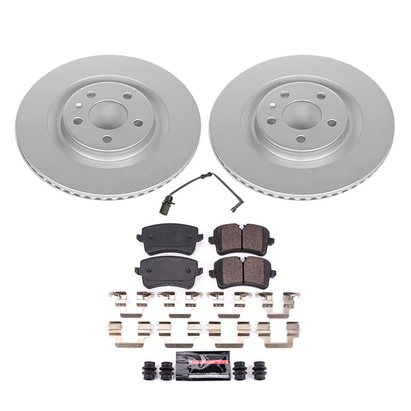 PowerStop Genuine Geomet Coated Rotor and Carbon-Fiber Ceramic Brake Pad Kit