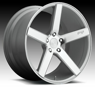 18x8 Niche Milan Silver & Machined Wheel/Rim 5x114.3 5-114.3 18-8