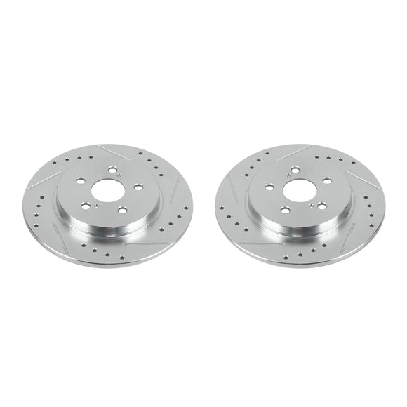 PowerStop Evolution Drilled Slotted Rotors Pair Rear For Lexus CT200h