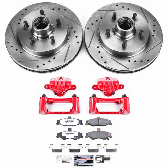 PowerStop Z26 Street Performance Ceramic Brake Pad, Drilled Slotted Rotor, and C