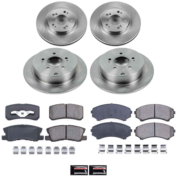 PowerStop OE Stock Replacement Low-Dust Ceramic Brake Pad and Rotor Kit