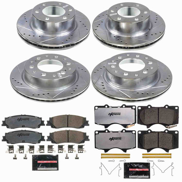 PowerStop Z36 Carbon-Fiber Ceramic Brake Pad with Drilled and Slotted Rotor Kit