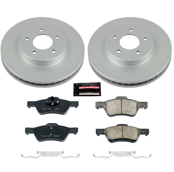 PowerStop Genuine Geomet Coated Rotor and Low-Dust Ceramic Brake Pad Kit