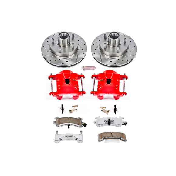 PowerStop Z26 Street Performance Ceramic Brake Pad, Drilled Slotted Rotor, and C