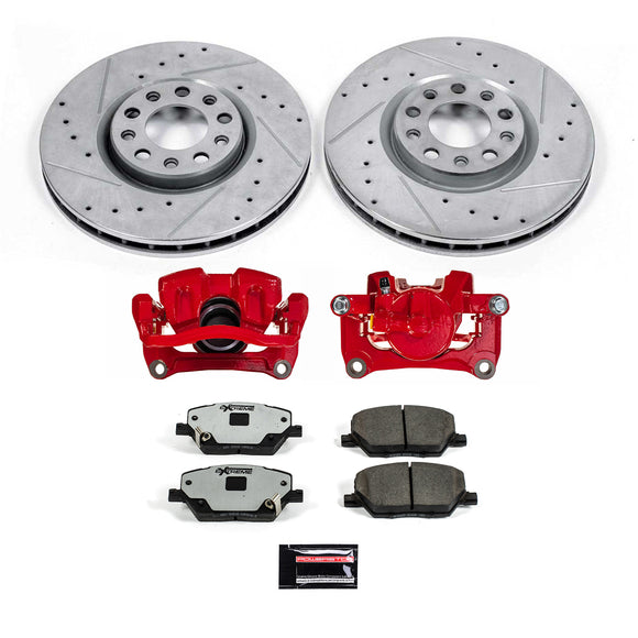 PowerStop Z36 Truck and SUV Ceramic Brake Pad, Drilled & Slotted Rotor, and Cali