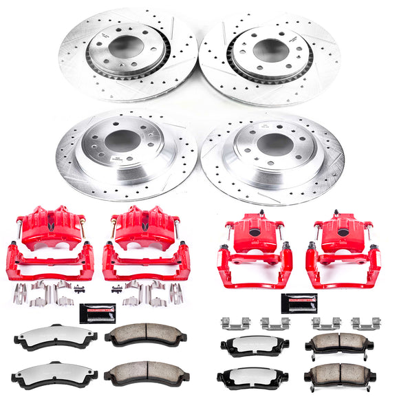 PowerStop Z36 Truck and SUV Ceramic Brake Pad, Drilled & Slotted Rotor, and Cali