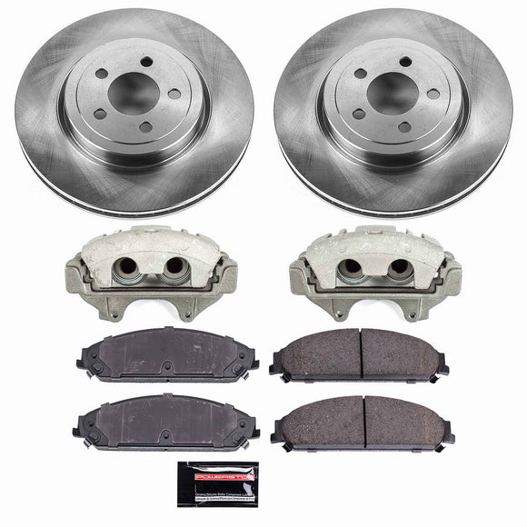 PowerStop OE Stock Replacement Low-Dust Ceramic Brake Pad, Rotor and Caliper Kit