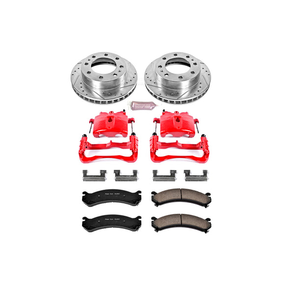 PowerStop Z23 Daily Driver Carbon-Fiber Ceramic Pads Drilled & Slotted Rotor & C
