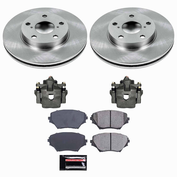 PowerStop OE Stock Replacement Low-Dust Ceramic Brake Pad, Rotor and Caliper Kit
