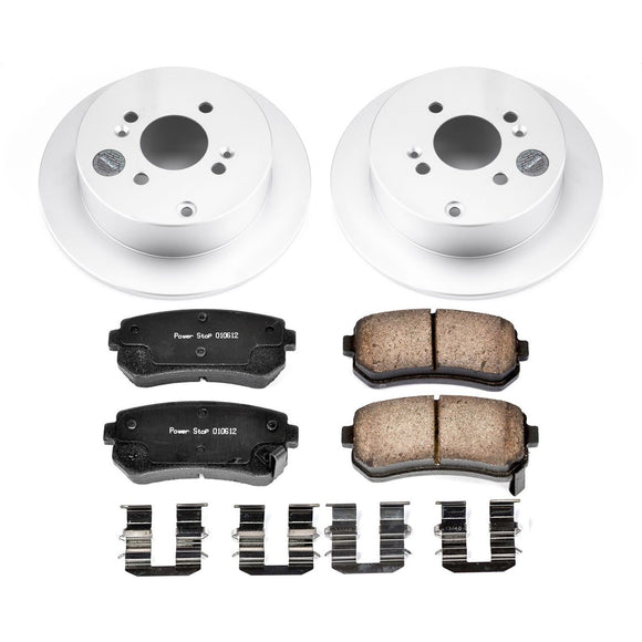 PowerStop Genuine Geomet Coated Rotor and Low-Dust Ceramic Brake Pad Kit