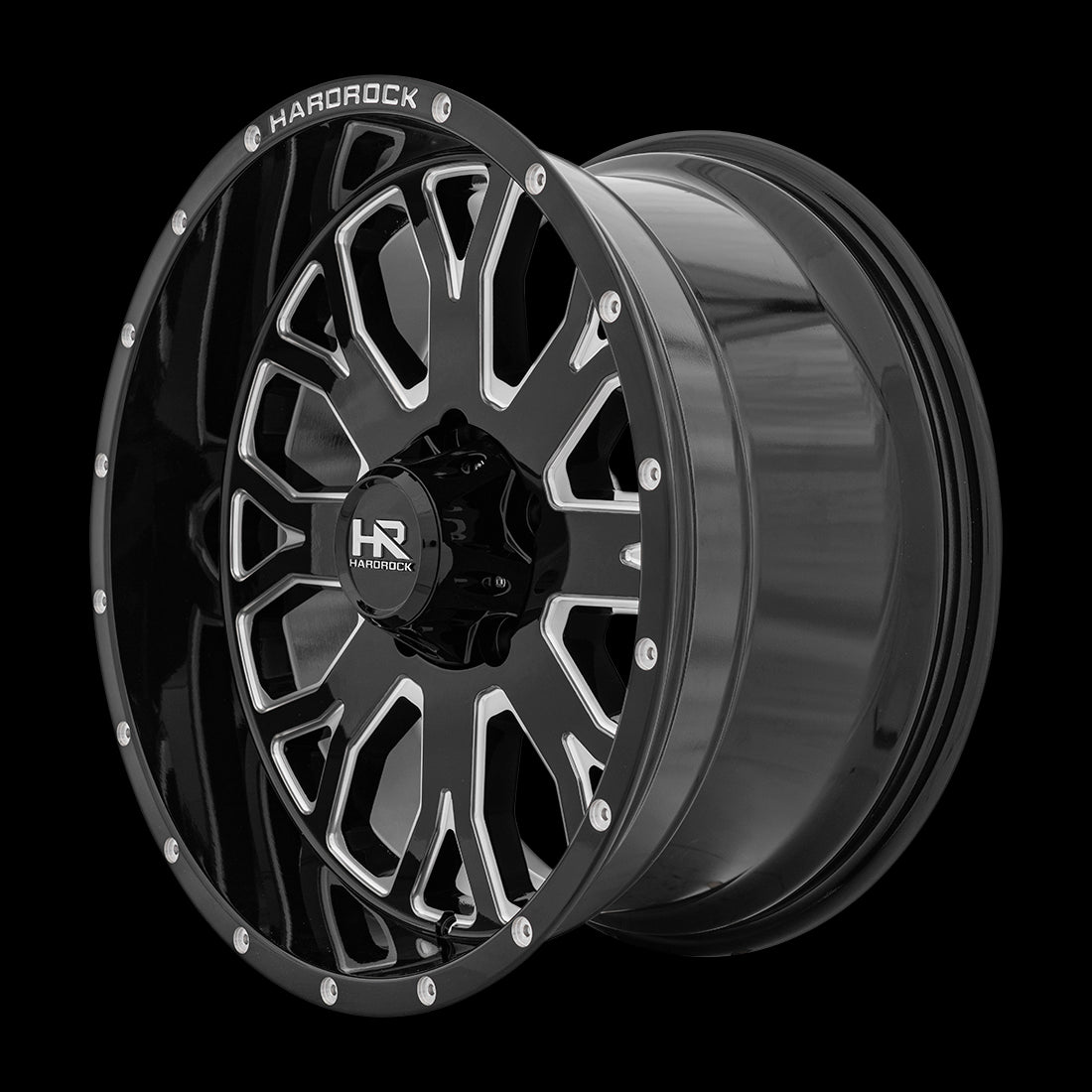 20x10 Hardrock Slammer XPosed Gloss Black Milled 5x139.7 ET-19 wheel/rim