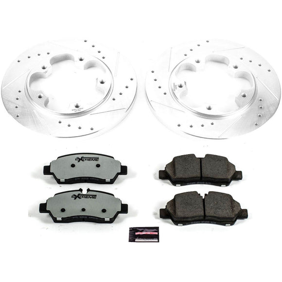 PowerStop Z36 Carbon-Fiber Ceramic Brake Pad with Drilled and Slotted Rotor Kit