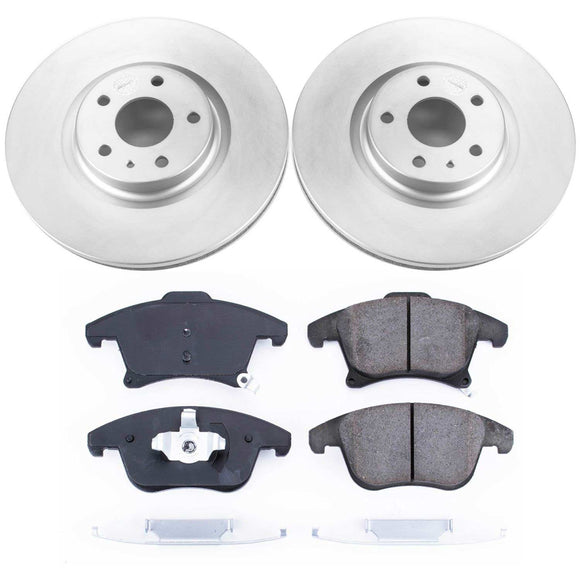 PowerStop Genuine Geomet Coated Rotor and Low-Dust Ceramic Brake Pad Kit