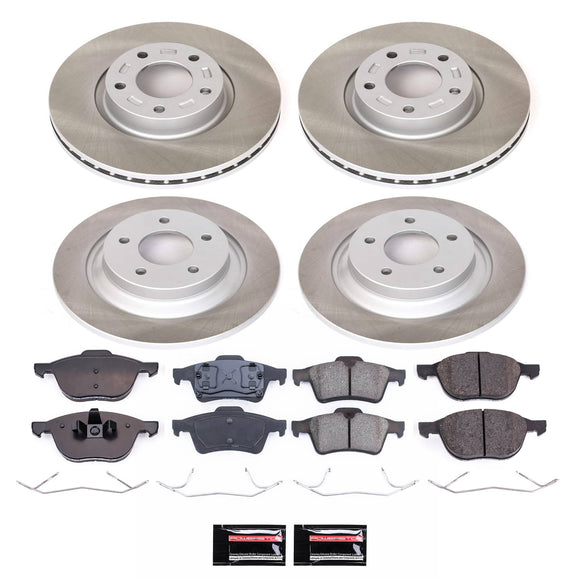 PowerStop Semi-Coated Rotor and Low-Dust Ceramic Brake Pad Kit
