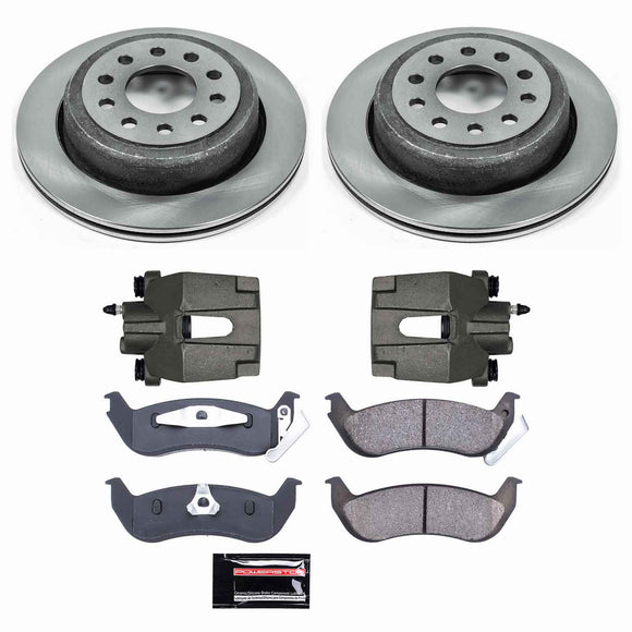 PowerStop OE Stock Replacement Low-Dust Ceramic Brake Pad, Rotor and Caliper Kit