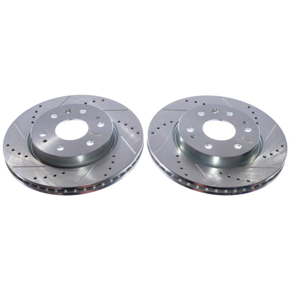 PowerStop Evolution Drilled Slotted Rotors Pair Front For Chevrolet Colorado