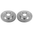 PowerStop Evolution Drilled Slotted Rotors Pair Front For Saab 9-5