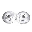 PowerStop Evolution Drilled Slotted Rotors Pair Front For INFINITI Q45