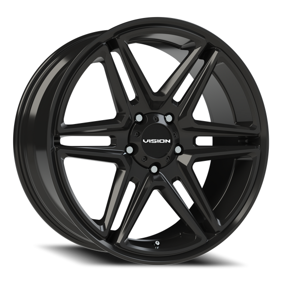 22x9.5 Vision 476 Wedge Gloss Black Wheel 5x139.7 ET8 CB77.8