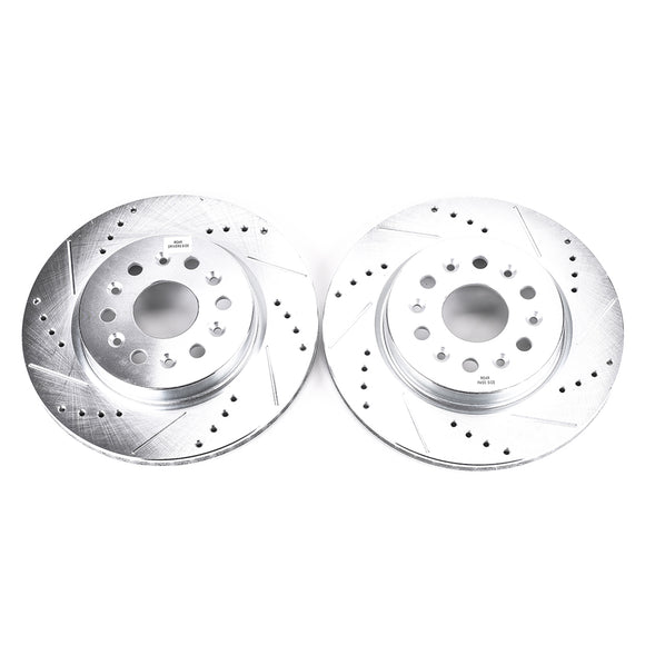 PowerStop Evolution Drilled Slotted Rotors Pair Rear For GMC Acadia