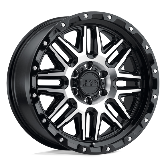 20x9 Black Rhino Alamo Gloss Black Machined Face SS Bolts 6x139.7 ET12 Wheel