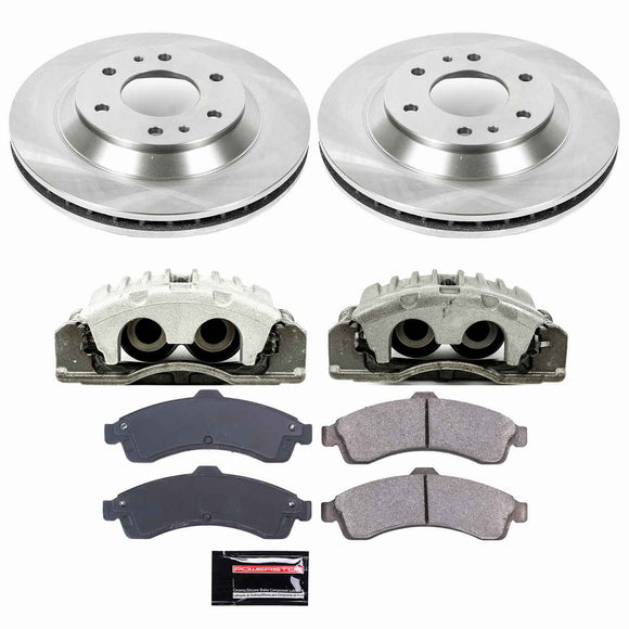 PowerStop OE Stock Replacement Low-Dust Ceramic Brake Pad, Rotor and Caliper Kit