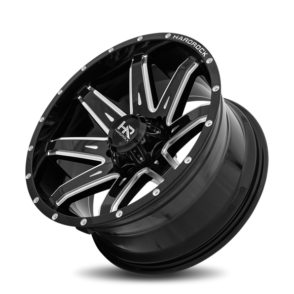 20x10 Hardrock Painkiller XPosed Gloss Black Milled 6x135 ET-19 wheel/rim