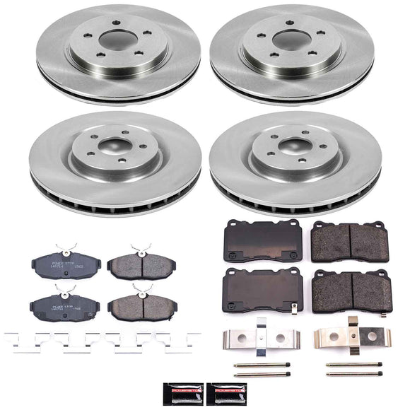 PowerStop OE Stock Replacement Low-Dust Ceramic Brake Pad and Rotor Kit