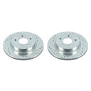 PowerStop Evolution Drilled Slotted Rotors Pair Rear For Nissan Qashqai