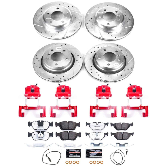 PowerStop Z26 Street Performance Ceramic Brake Pad, Drilled Slotted Rotor, and C