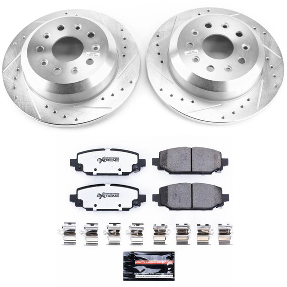 PowerStop Z36 Carbon-Fiber Ceramic Brake Pad with Drilled and Slotted Rotor Kit