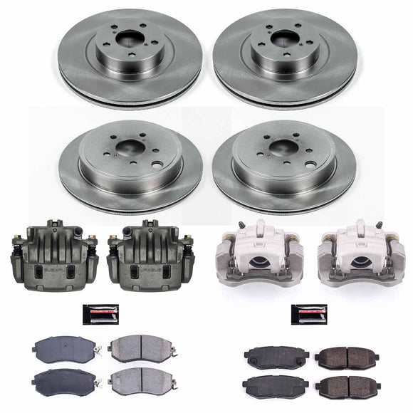 PowerStop OE Stock Replacement Low-Dust Ceramic Brake Pad, Rotor and Caliper Kit