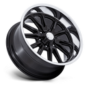 20X8 US Mag UC145 Rambler 6 Gloss Black W/ Diamond Cut Lip 6x139.7 ET1 Wheel Rim