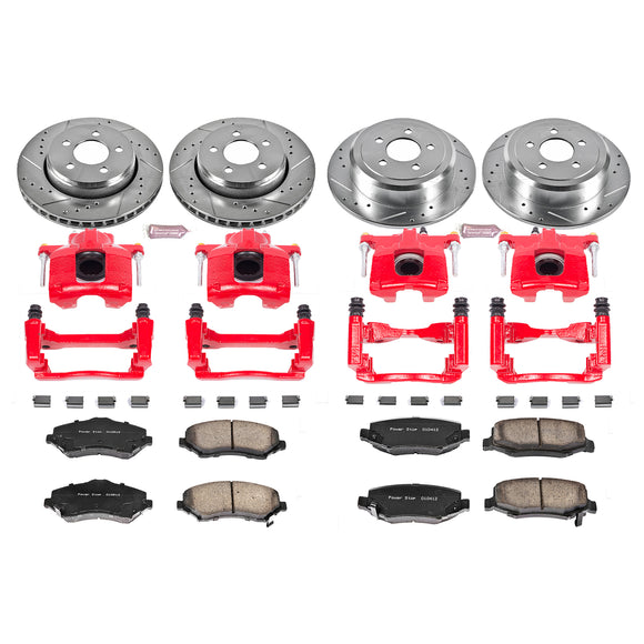 PowerStop Z23 Daily Driver Carbon-Fiber Ceramic Pads Drilled & Slotted Rotor & C
