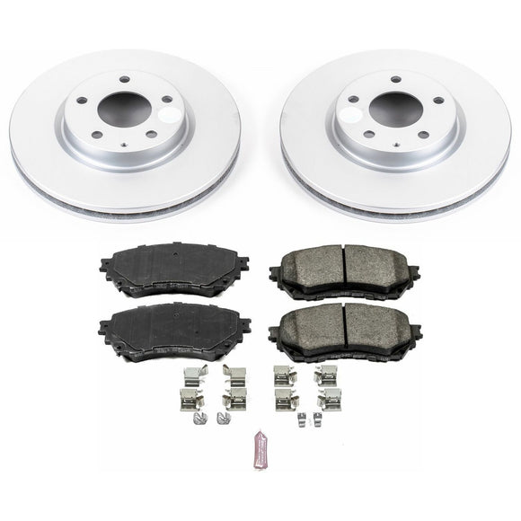 PowerStop Genuine Geomet Coated Rotor and Low-Dust Ceramic Brake Pad Kit