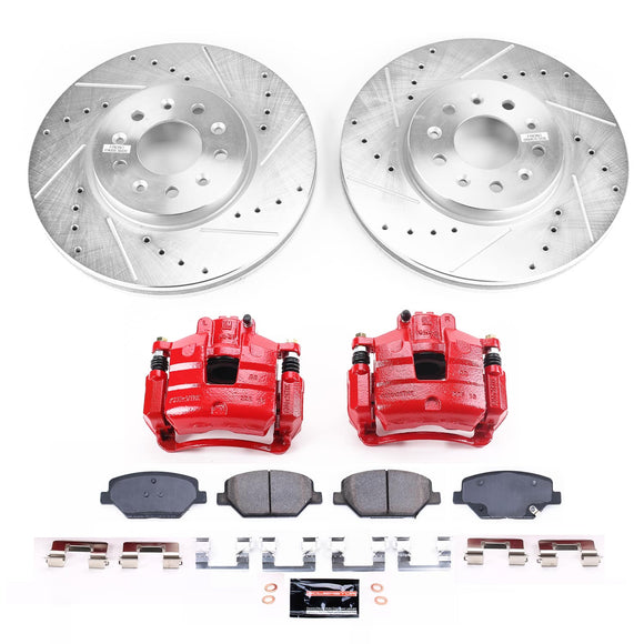 PowerStop Z23 Daily Driver Carbon-Fiber Ceramic Pads Drilled & Slotted Rotor & C