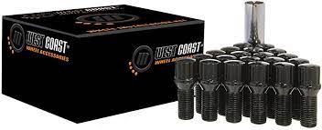20 Black West Coast Wheel Accessories Spline/Locking Lug Bolts 14x1.5 14-1.5