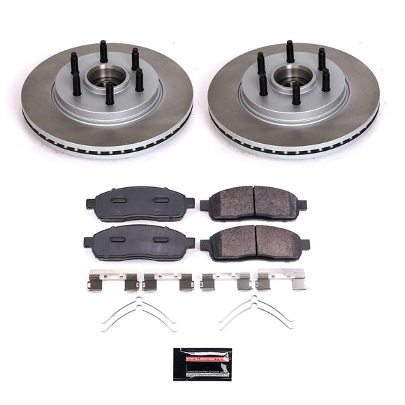 PowerStop Semi-Coated Rotor and Low-Dust Ceramic Brake Pad Kit