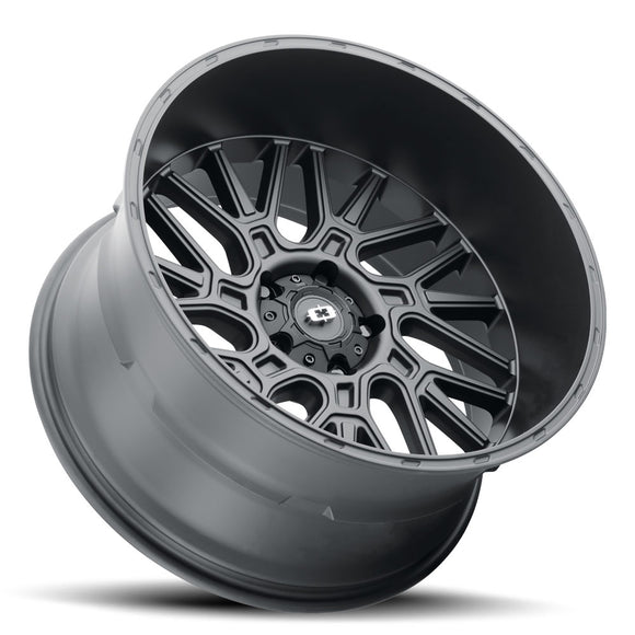 22x10 Vision 404 Brawl Satin Black Wheel 8x170 ET-19 CB125.2