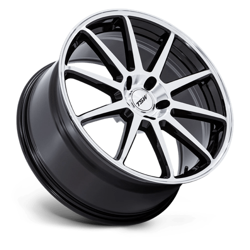 20X9 TSW TW004 Canard Gloss Black W/ Machined Face 5x112 ET20 Wheel Rim