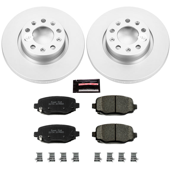 PowerStop Genuine Geomet Coated Rotor and Low-Dust Ceramic Brake Pad Kit