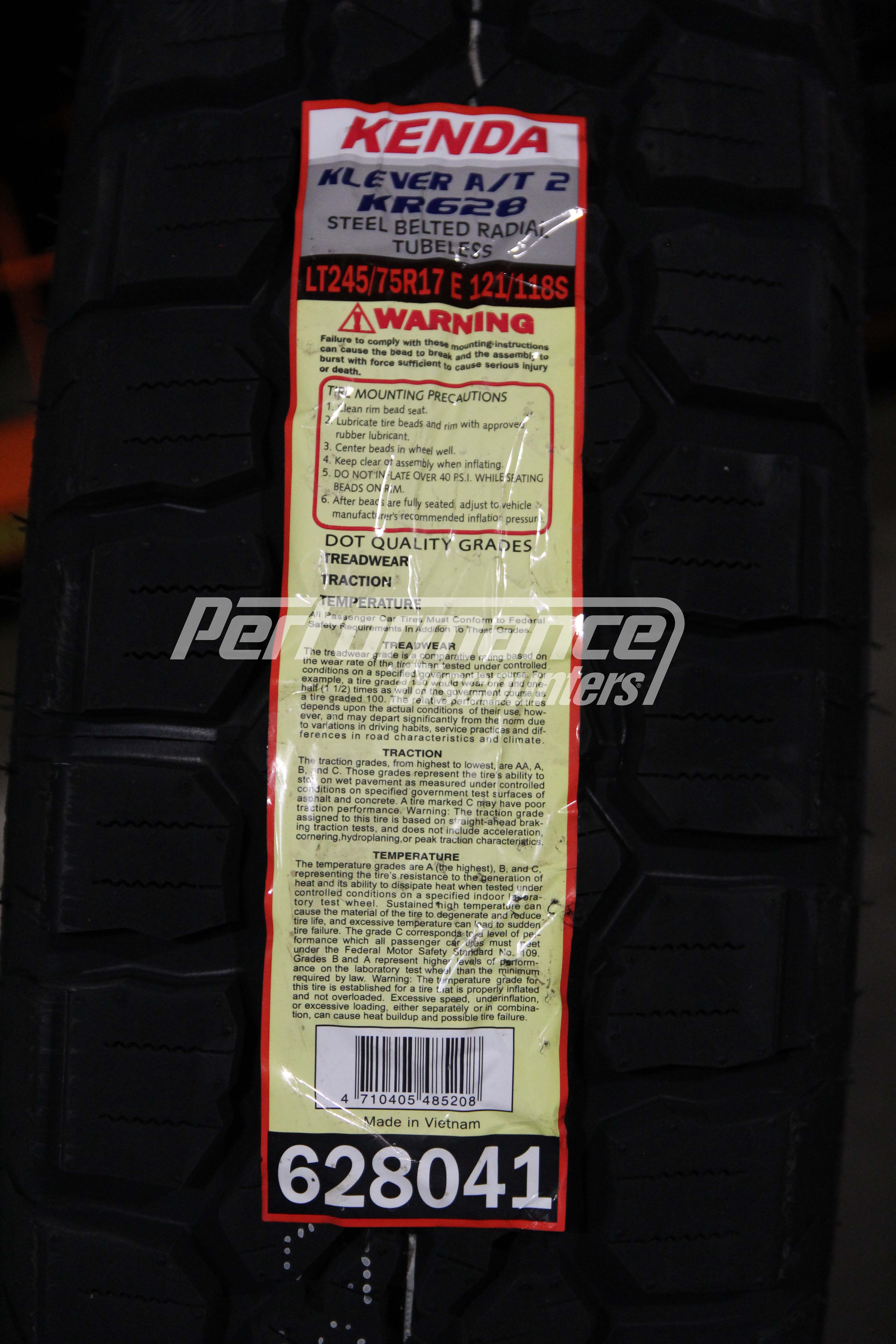 245/75R17 Kenda Klever A/T 2 KR628 121S LRE 245/75-17 2457517